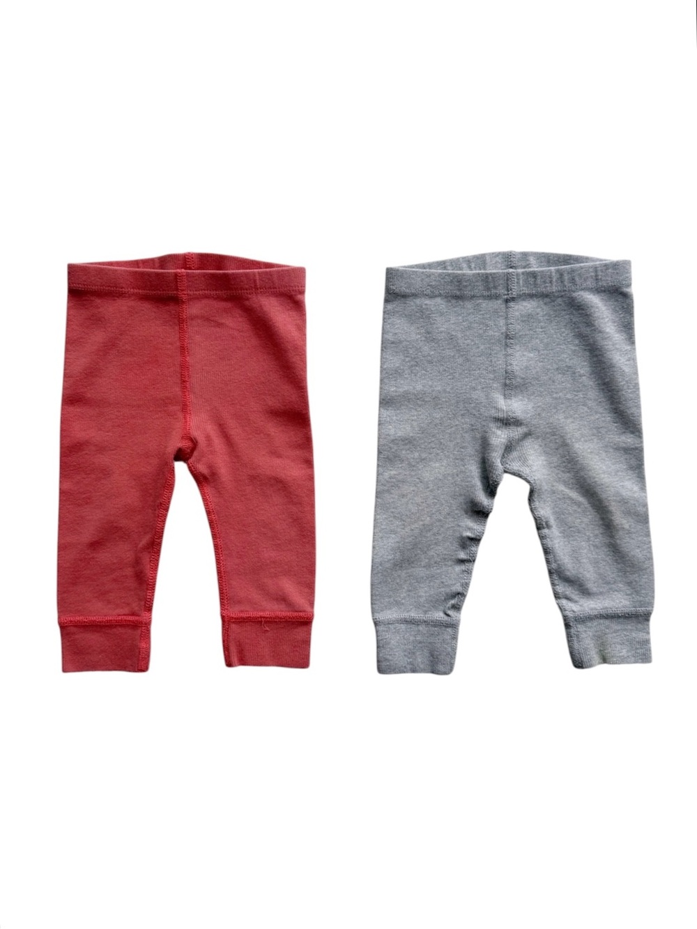 Hanna Andersson Ribbed Leggings Bundle - Red and Gray 12-18M